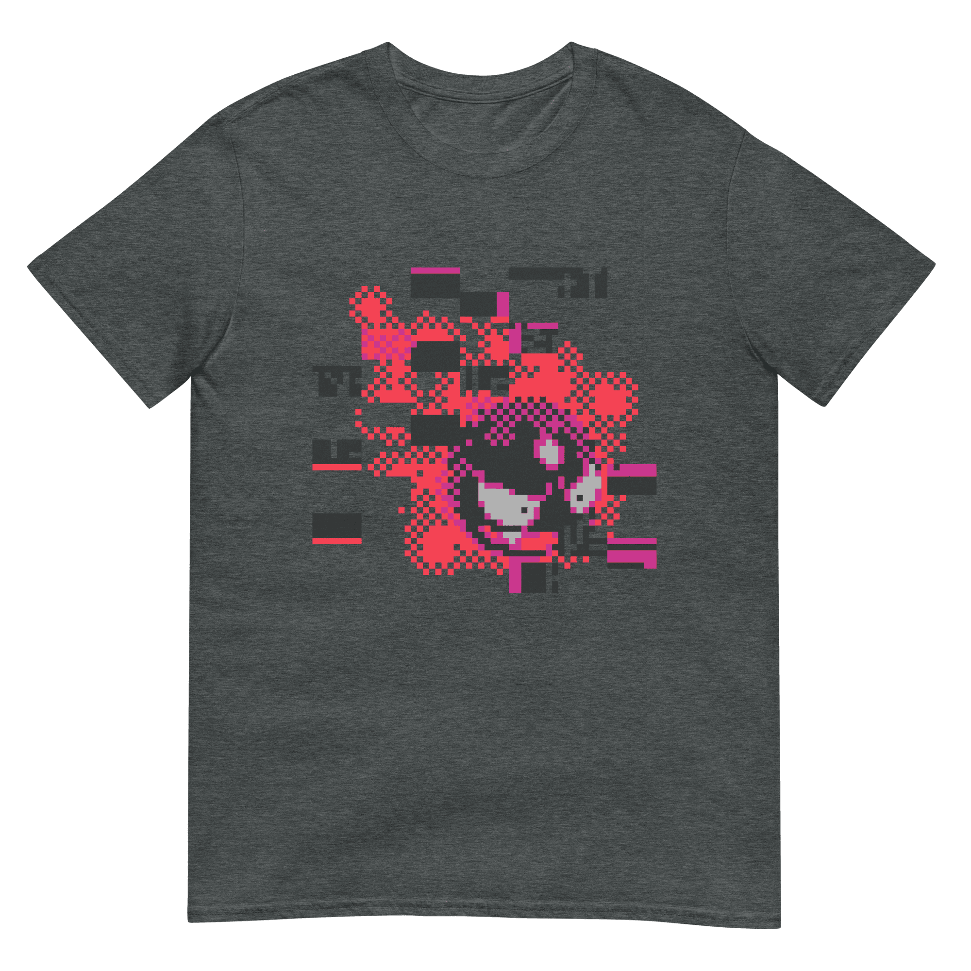 unisex-basic-softstyle-t-shirt-dark-heather-front-6863a3b578e2d #092 Glitched ♀